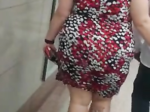 Candid SSBBW Super Wobbly Butt - Fatty Big Booty Tight Dress